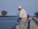 old man fishing
